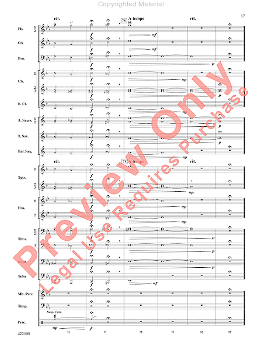 Colonial Song Concert Band scores gallery preview page 16