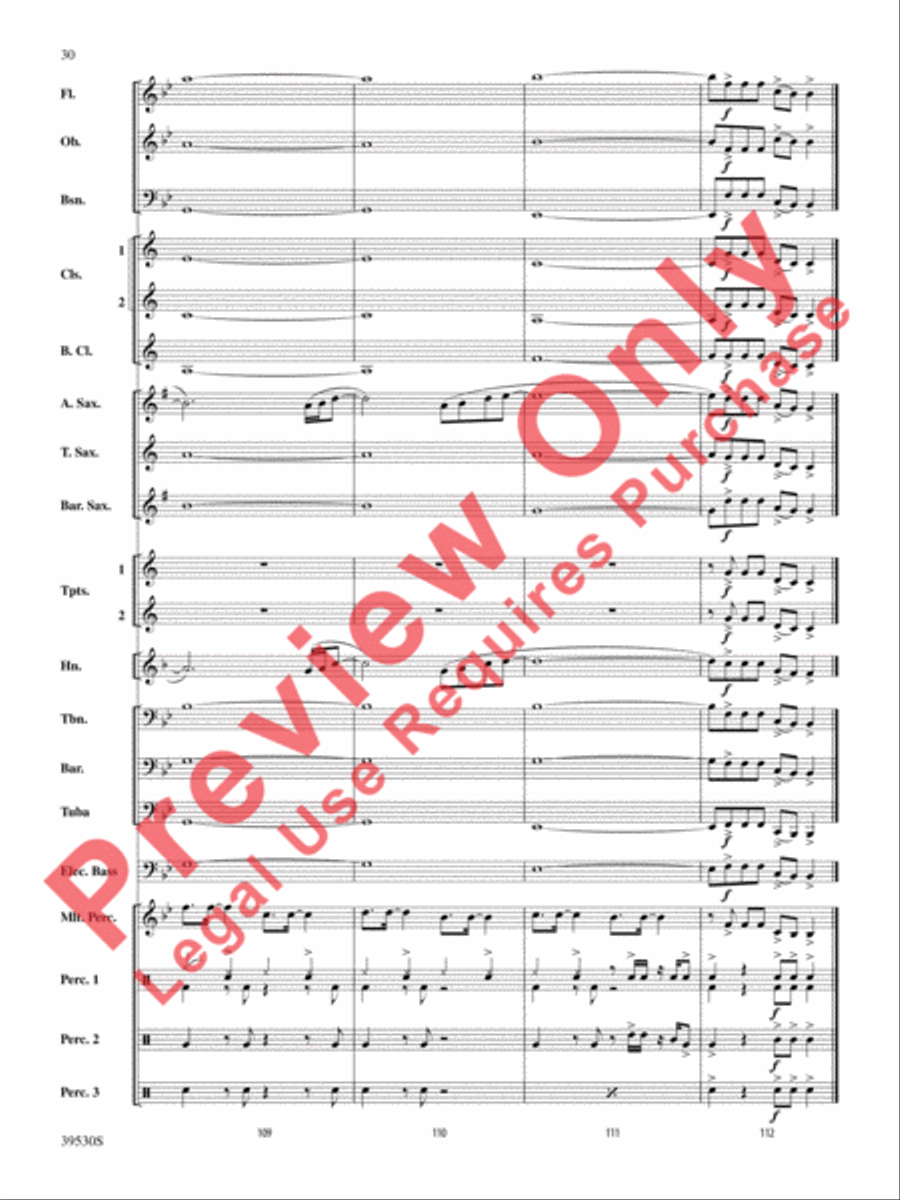 Teenage Dream / Super Bass Concert Band scores gallery preview page 31