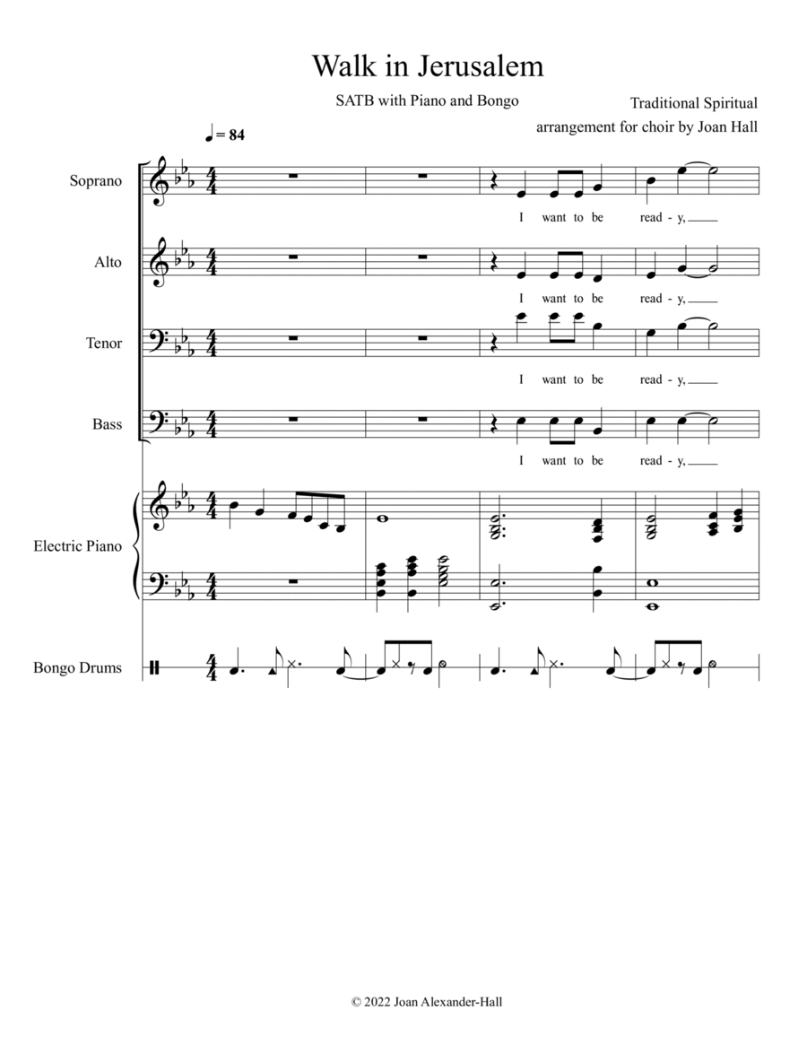 Walk in Jerusalem Walk in Jerusalem 4-Part scores gallery preview page 1