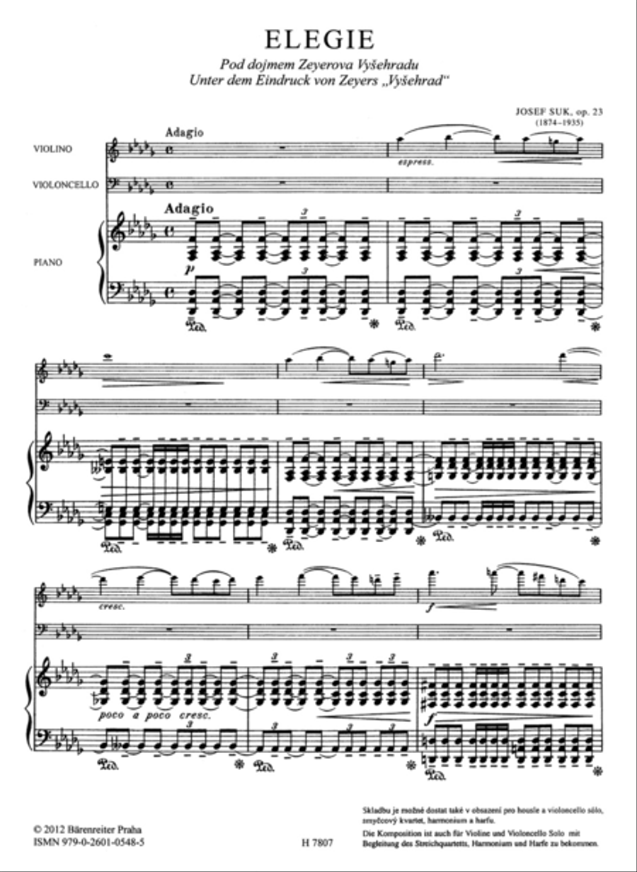 Elegie, op. 23 Elegie, op. 23 Piano Trio scores gallery preview page 2