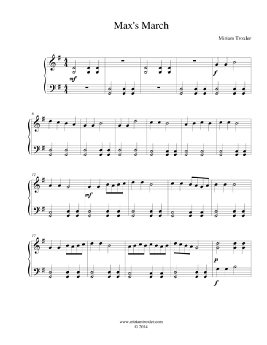 Max's March Piano Method scores gallery preview page 1