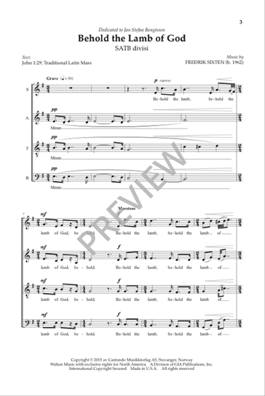Behold the Lamb of God Divisi scores gallery preview page 4