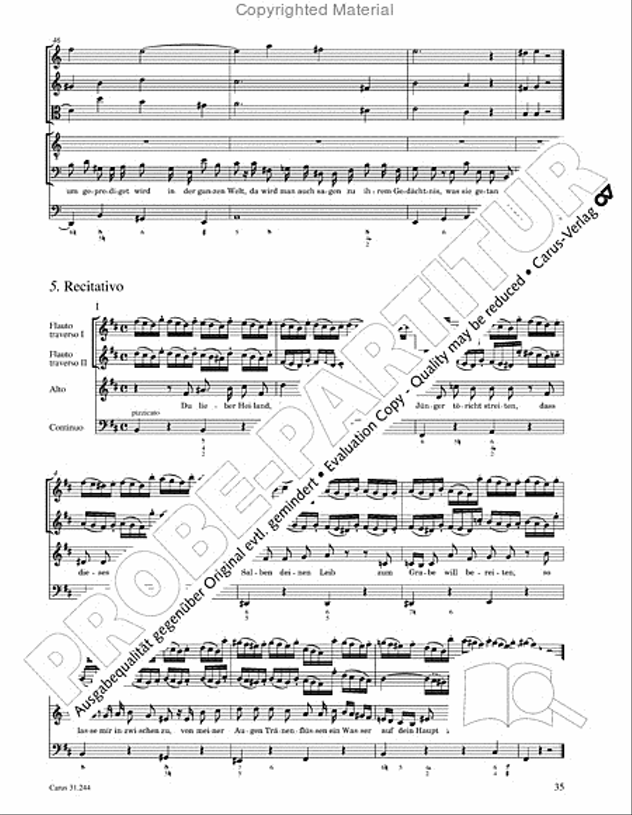 St. Matthew Passion (Matthaus-Passion) 4-Part scores gallery preview page 37