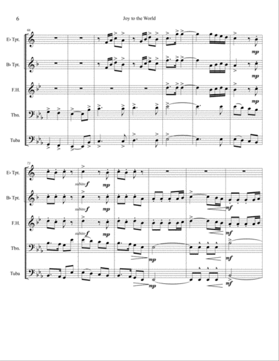 Joy to the World Brass Ensemble scores gallery preview page 6