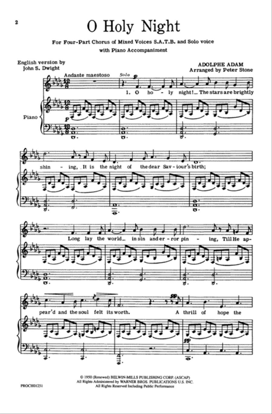 O Holy Night 4-Part scores gallery preview page 2