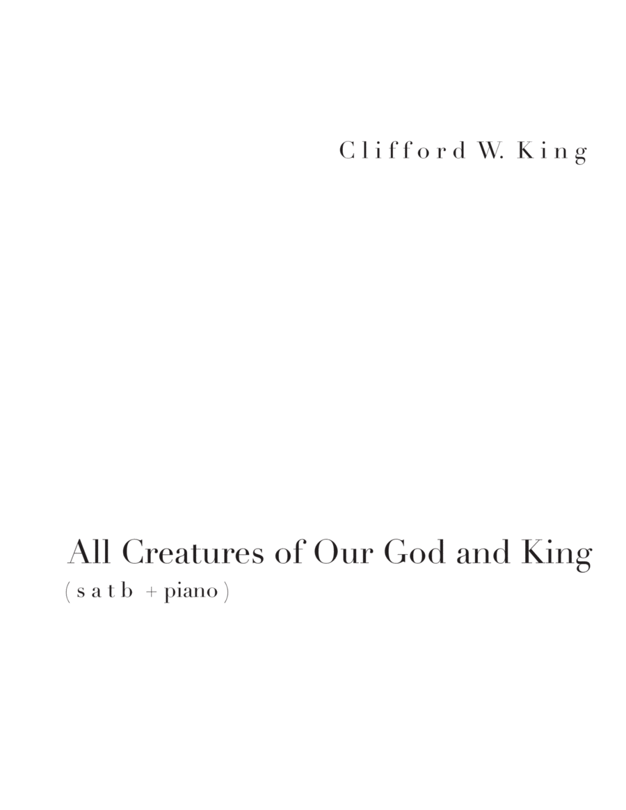 All Creatures of Our God and King ( s a t b ) 4-Part scores gallery preview page 1