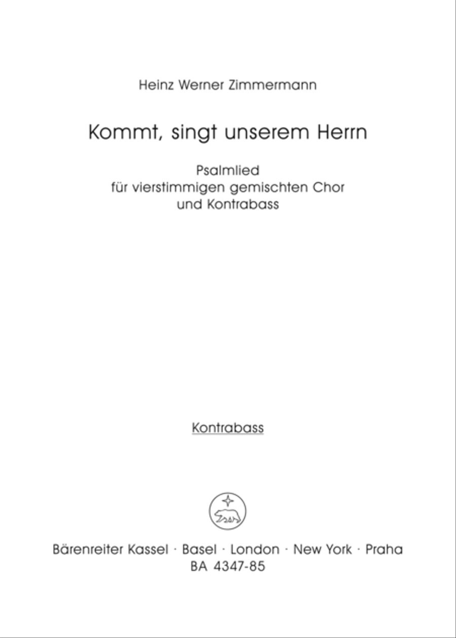 Kommt, singt unserem Herrn (1960/1964) Double Bass scores gallery preview page 1