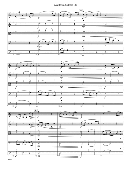 Alla Danza Tedesca (from String Quartet No. 13, Op. 130, Mvt. 4) - Full Score