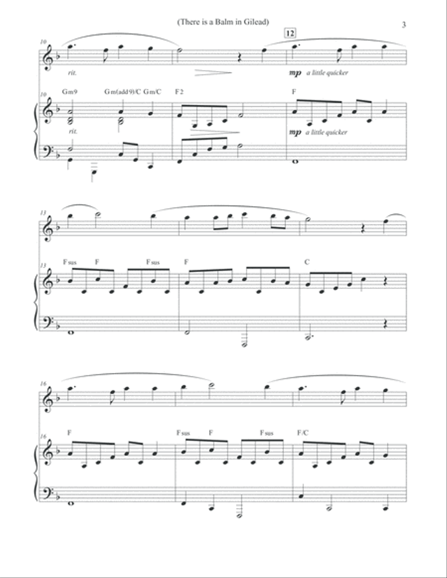 There is a Balm in Gilead - Flute & Piano Flute Solo scores gallery preview page 3