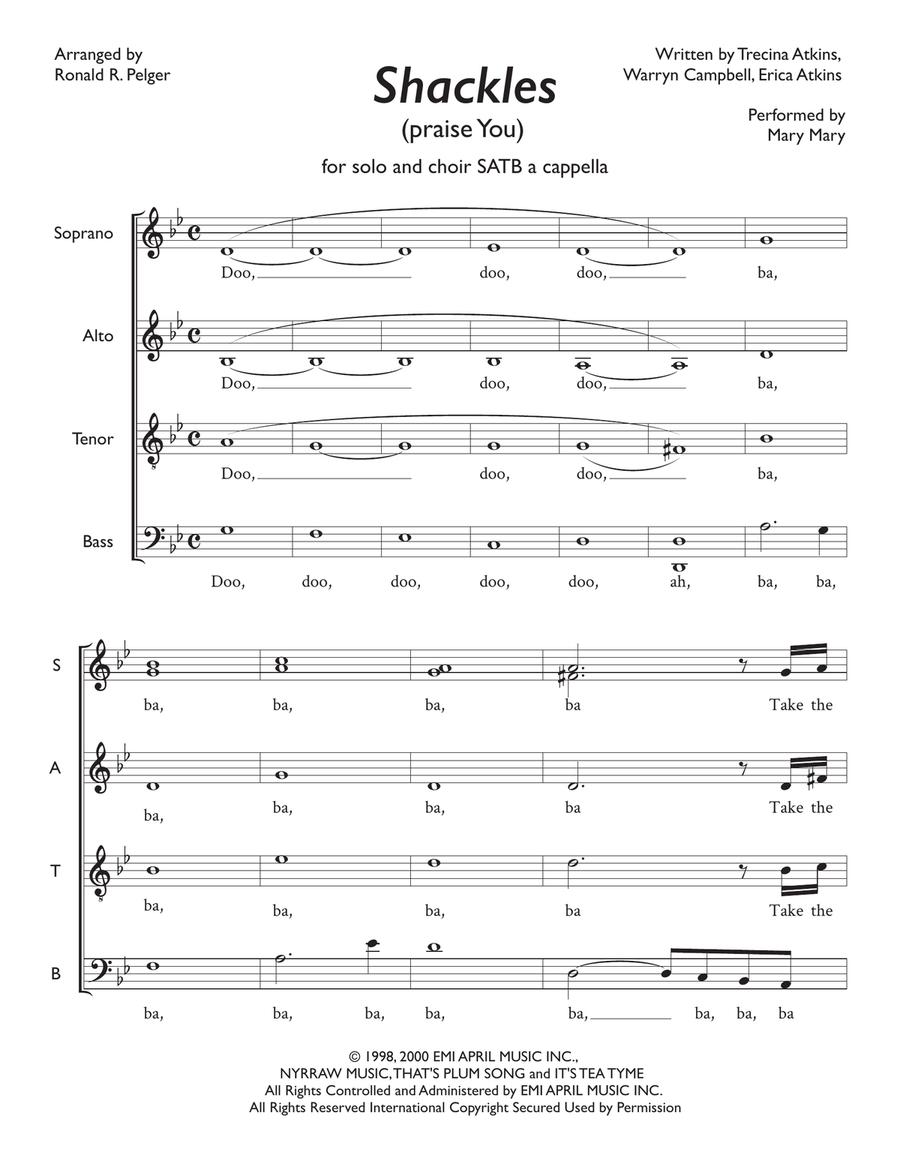 Shackles (praise You) 4-Part scores gallery preview page 2
