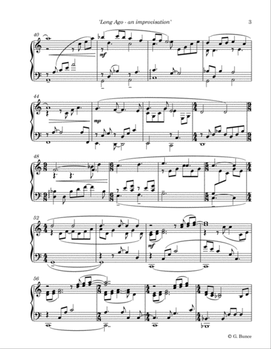 Long Ago - an improvisation Piano Solo scores gallery preview page 3