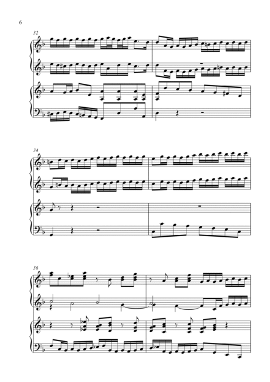 Brandenburg Concerto No. 1 in F Major, BWV 1046 by J.S. Bach (Organ Duet) Organ Solo scores gallery preview page 6