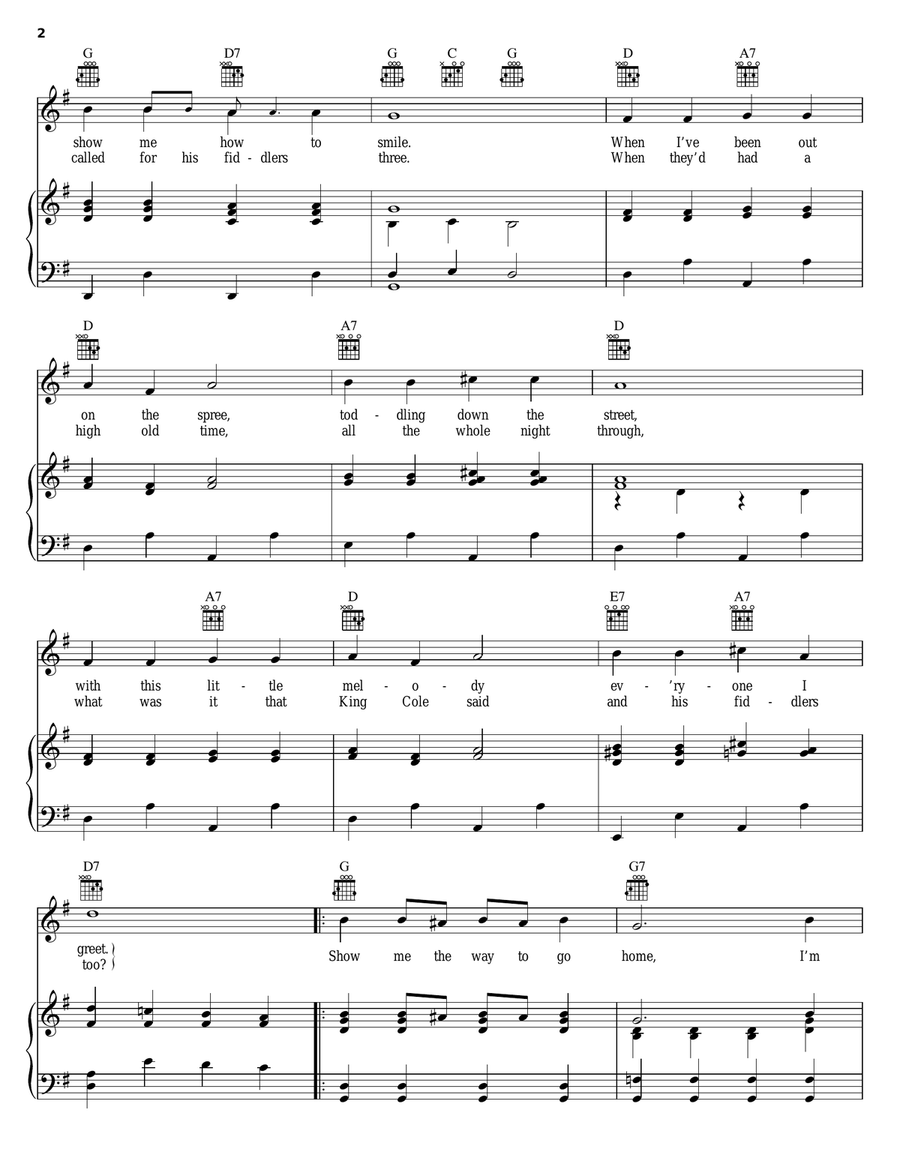 Show Me The Way To Go Home Piano, Vocal, Guitar scores gallery preview page 2