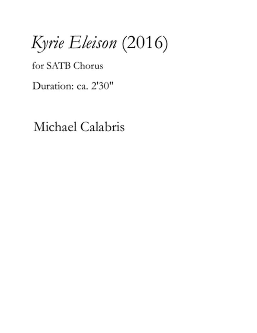 Kyrie Eleison (for SATB Chorus) image number null