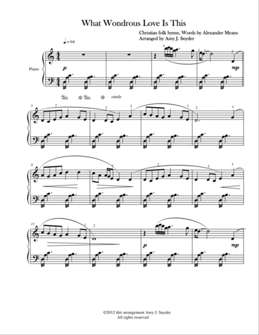 What Wondrous Love Is This, piano solo Piano Solo scores gallery preview page 2