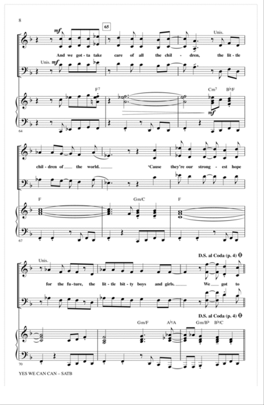Yes We Can Can (arr. Kirby Shaw) 4-Part scores gallery preview page 7