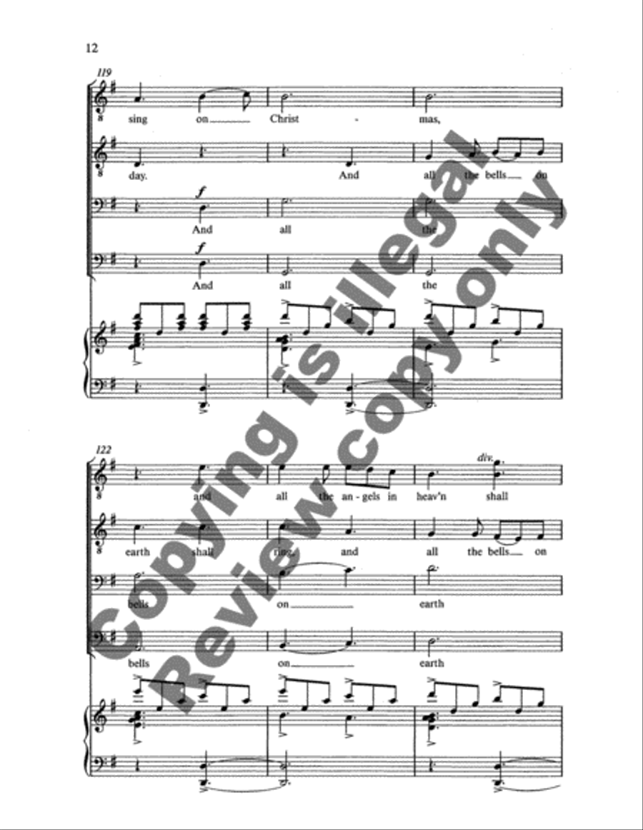 Christmas Trilogy: 1. I Saw Three Ships TTBB scores gallery preview page 15