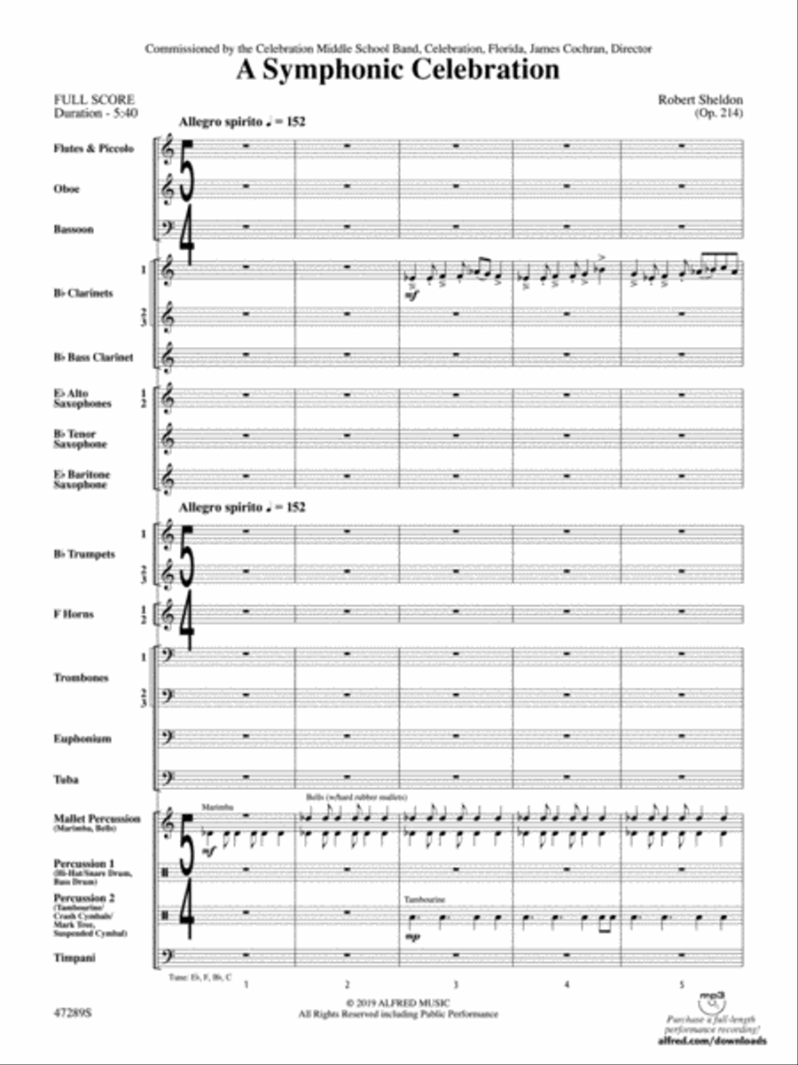 A Symphonic Celebration: Score Concert Band scores gallery preview page 2