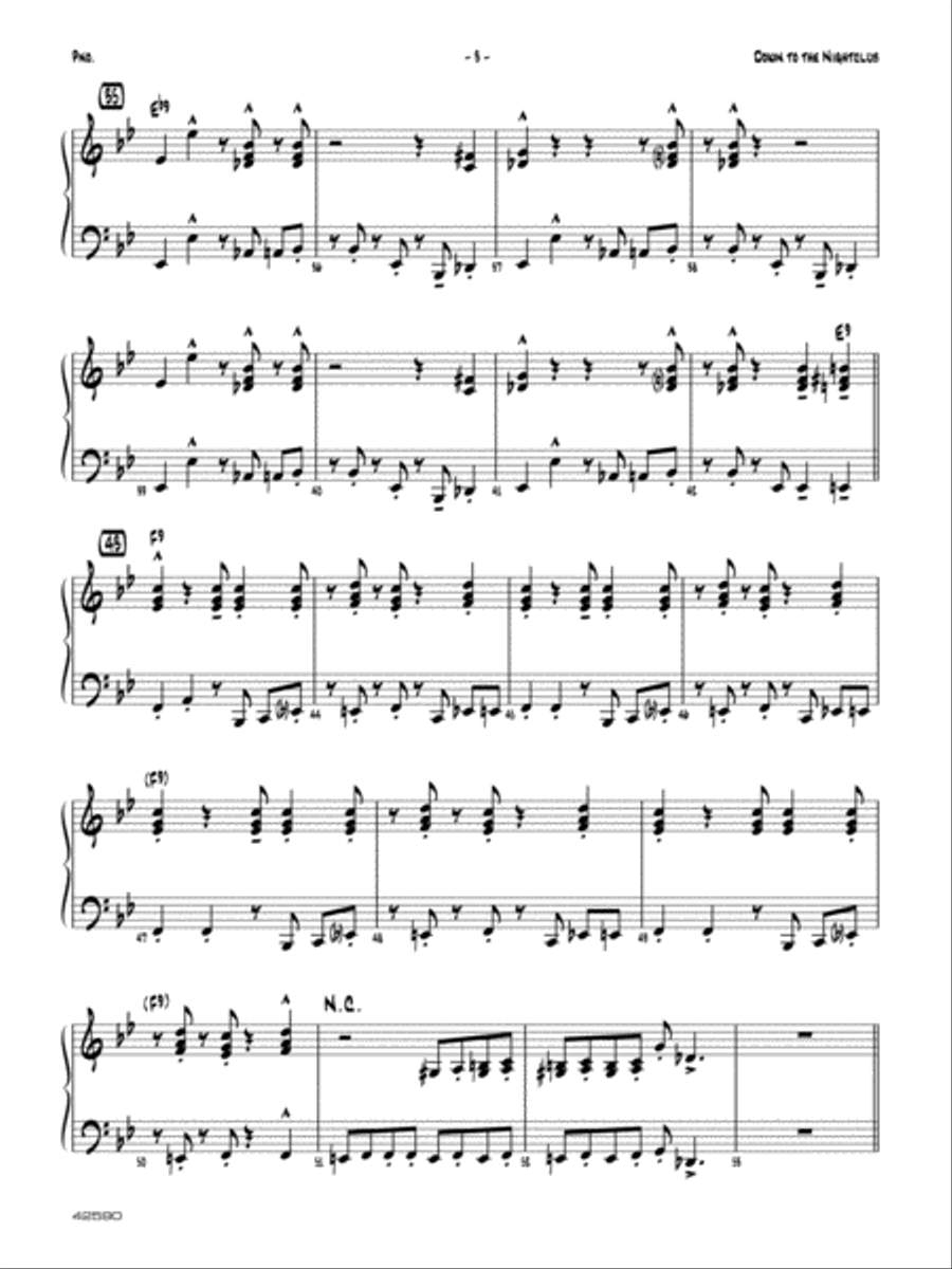Down to the Nightclub: Piano Accompaniment Jazz Ensemble scores gallery preview page 3