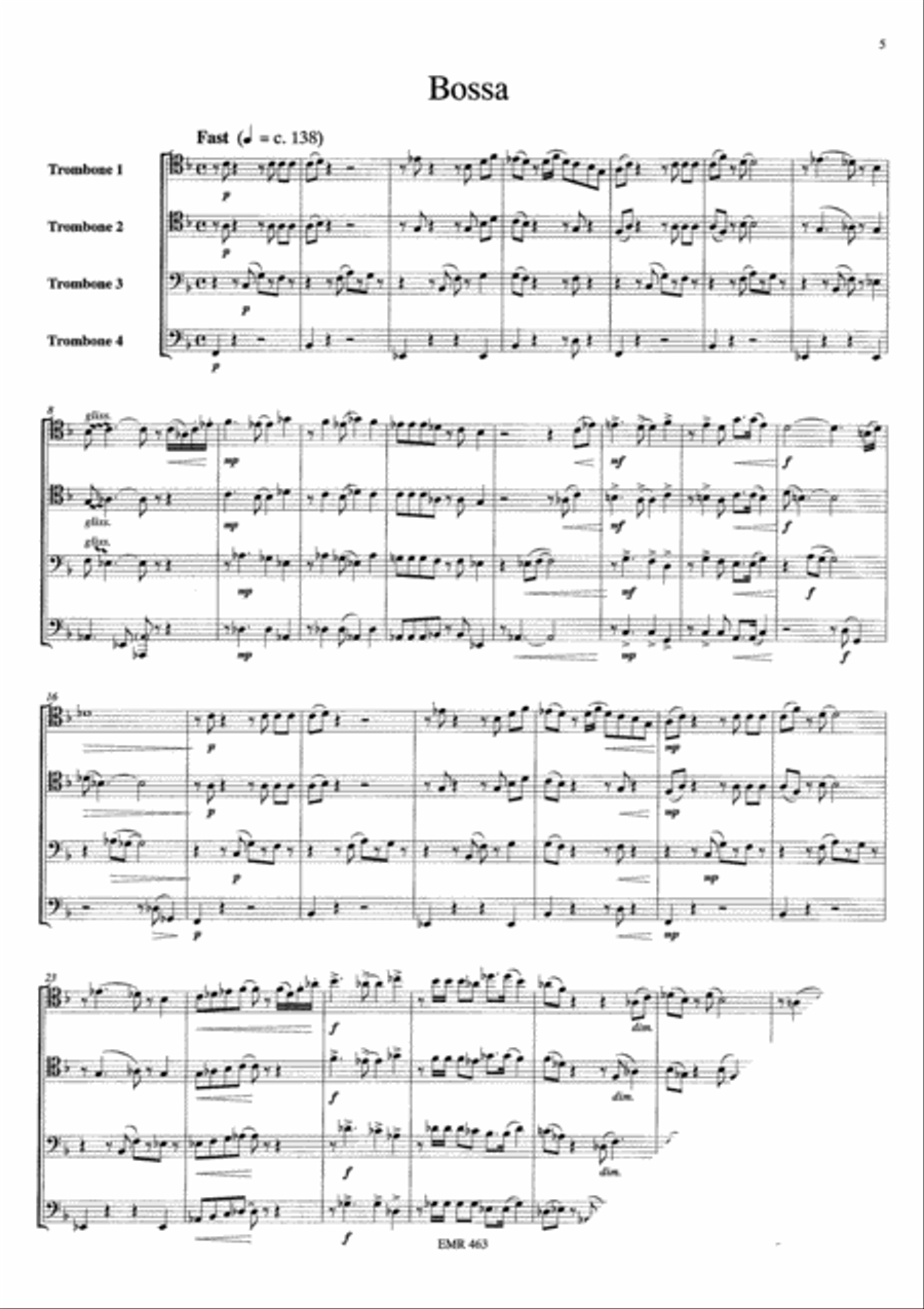 Ballad & Bossa Trombone Quartet scores gallery preview page 5