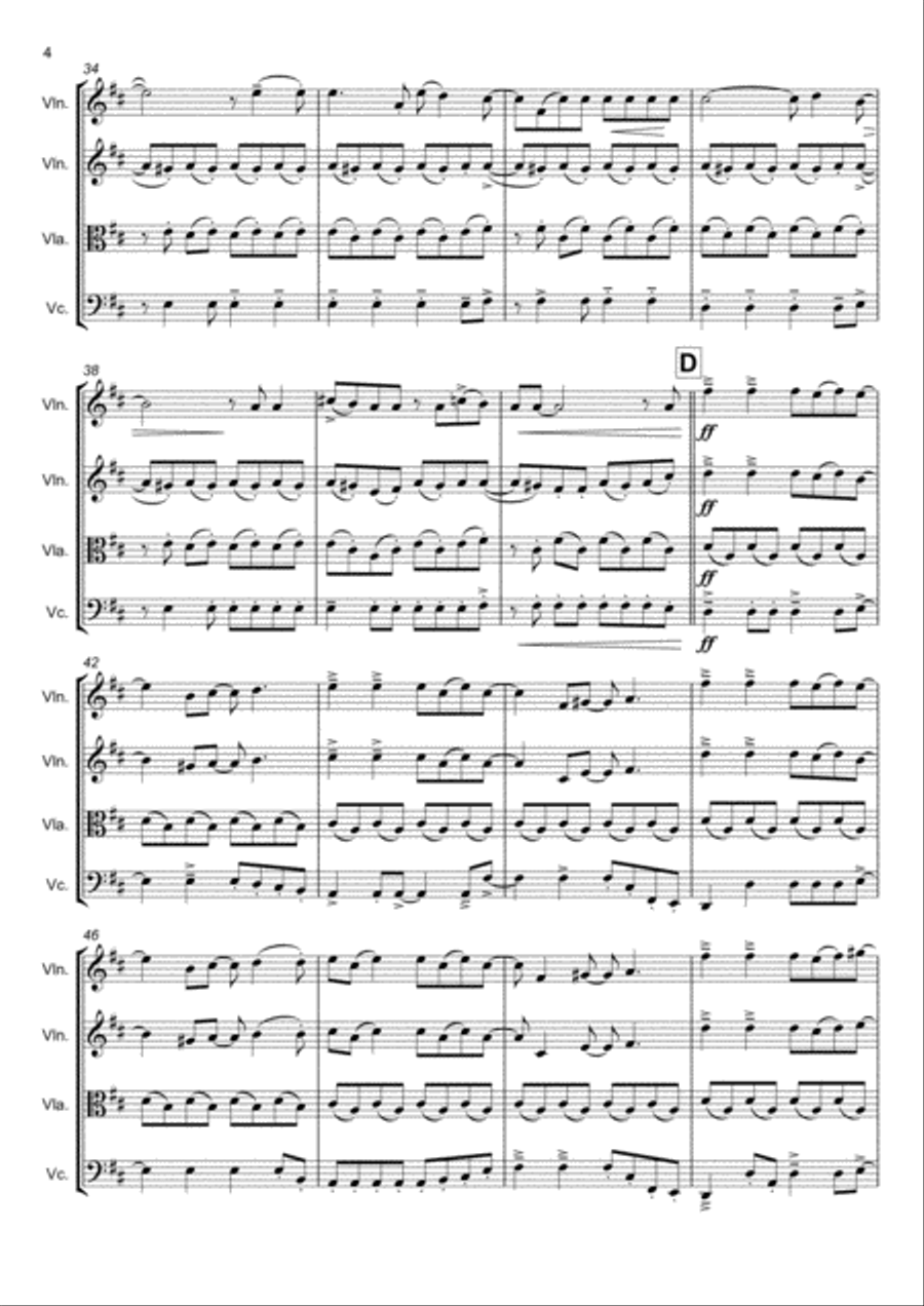 Viva La Vida String Quartet scores gallery preview page 4