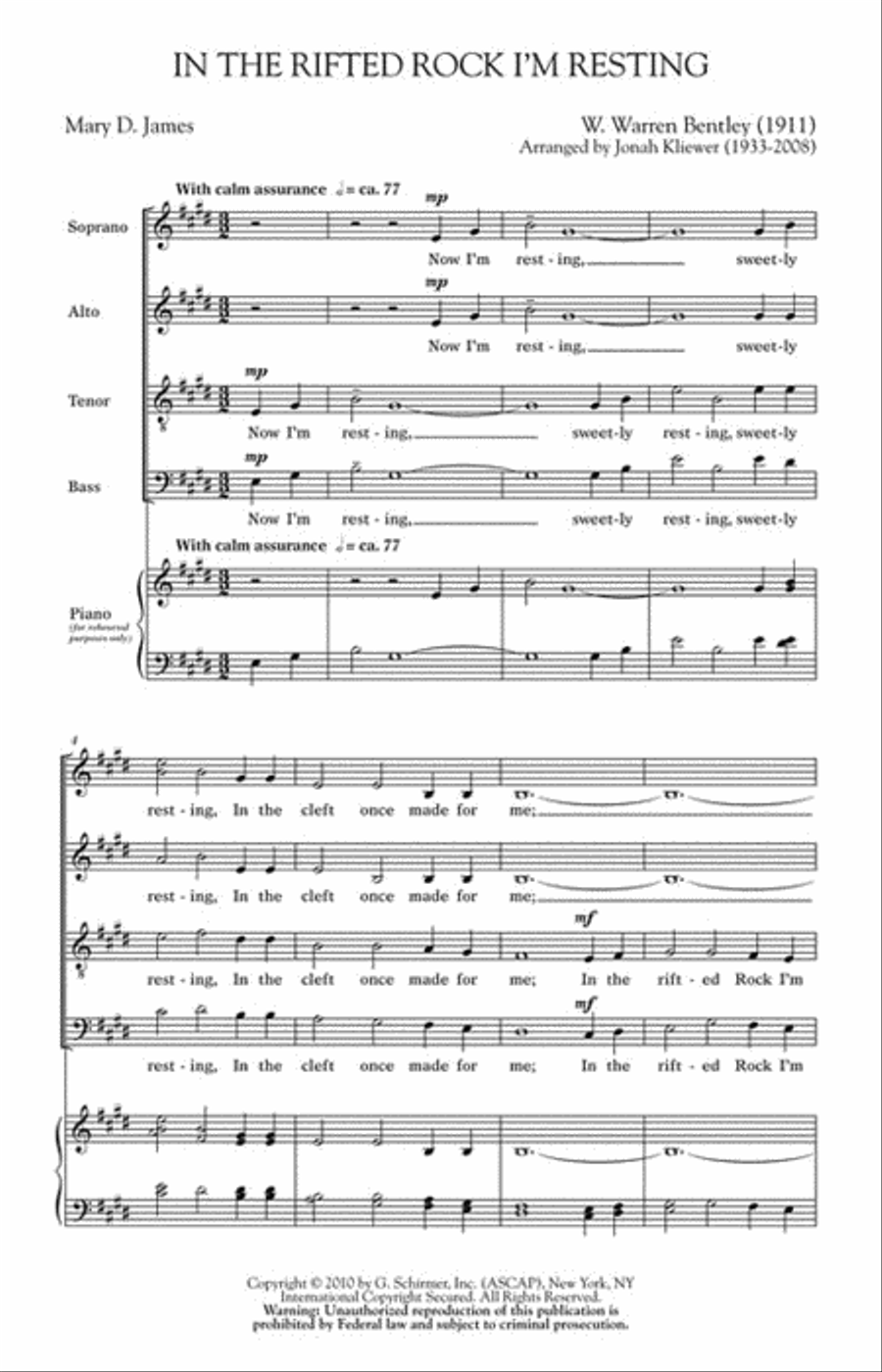 In the Rifted Rock I'm Resting 4-Part scores gallery preview page 2