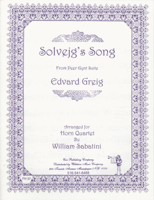 Book cover for Solvejg's Song from "Peer Gynt Suite" (Sabatini)