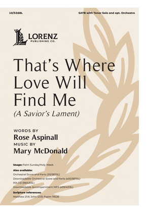 Book cover for That's Where Love Will Find Me