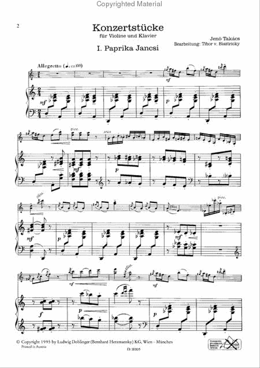 Paprika Jancsi Paprika Jancsi Violin Solo scores gallery preview page 2