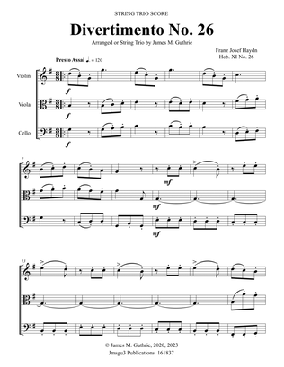 Haydn: Divertimento No. 26 for String Trio