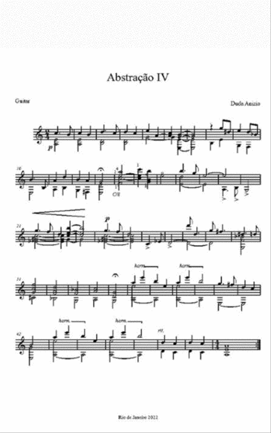 IX Abstracões Classical Guitar scores gallery preview page 5