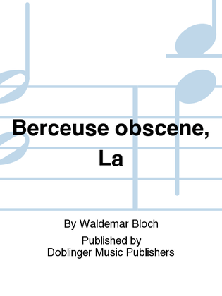 Book cover for Berceuse obscene, La