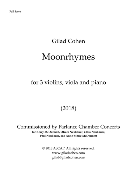 Moonrhymes (for 3 violins, viola and piano) image number null