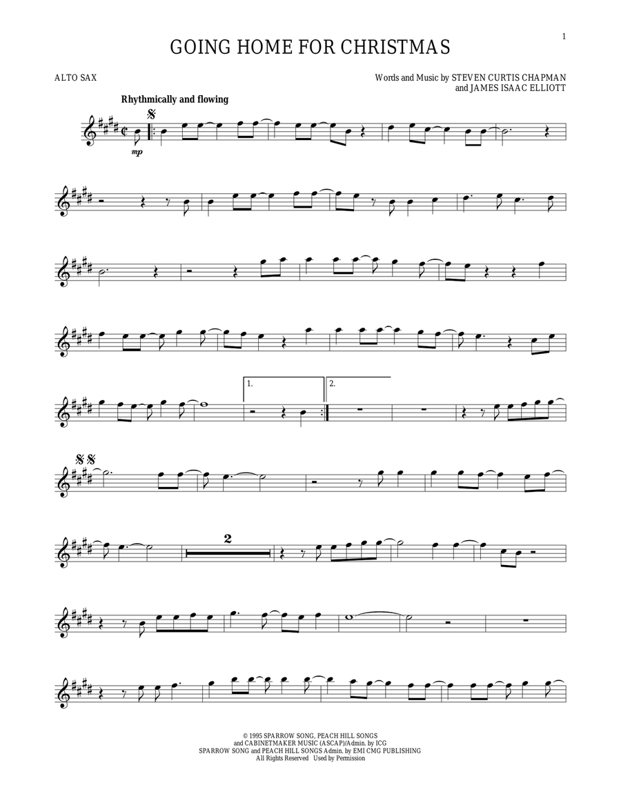 Going Home For Christmas Going Home For Christmas Alto Saxophone scores gallery preview page 1