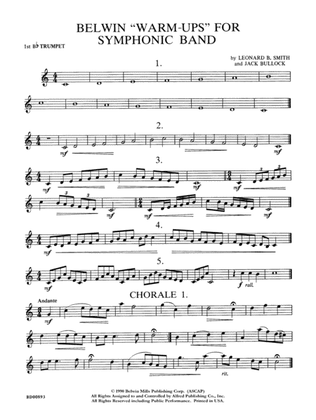 Belwin "Warm-Ups" for Symphonic Band: 1st B-flat Trumpet