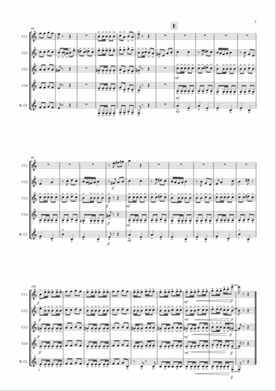 Flamenco Fantastico for Clarinet Quintet Clarinet Quintet scores gallery preview page 3