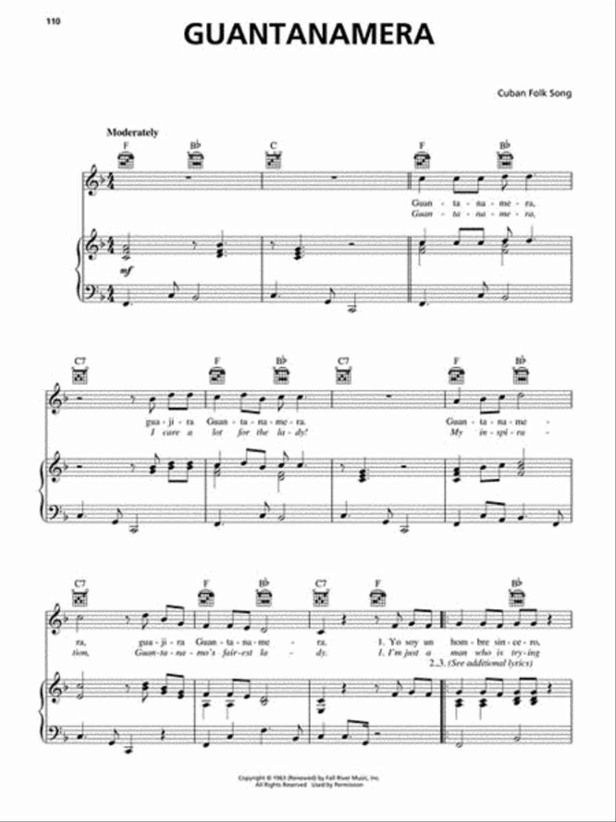 World Music Songbook Piano, Vocal, Guitar scores gallery preview page 3