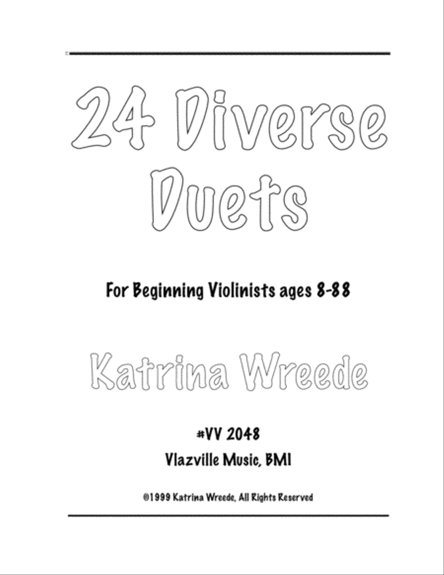 24 Diverse Duets for Beginning Violinists ages 8 to 88 String Duet scores gallery preview page 1