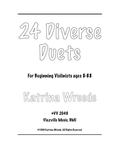 24 Diverse Duets for Beginning Violinists ages 8 to 88 image number null