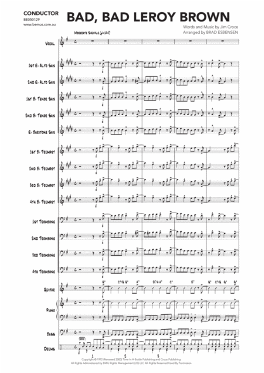Bad, Bad Leroy Brown Jazz Ensemble scores gallery preview page 3