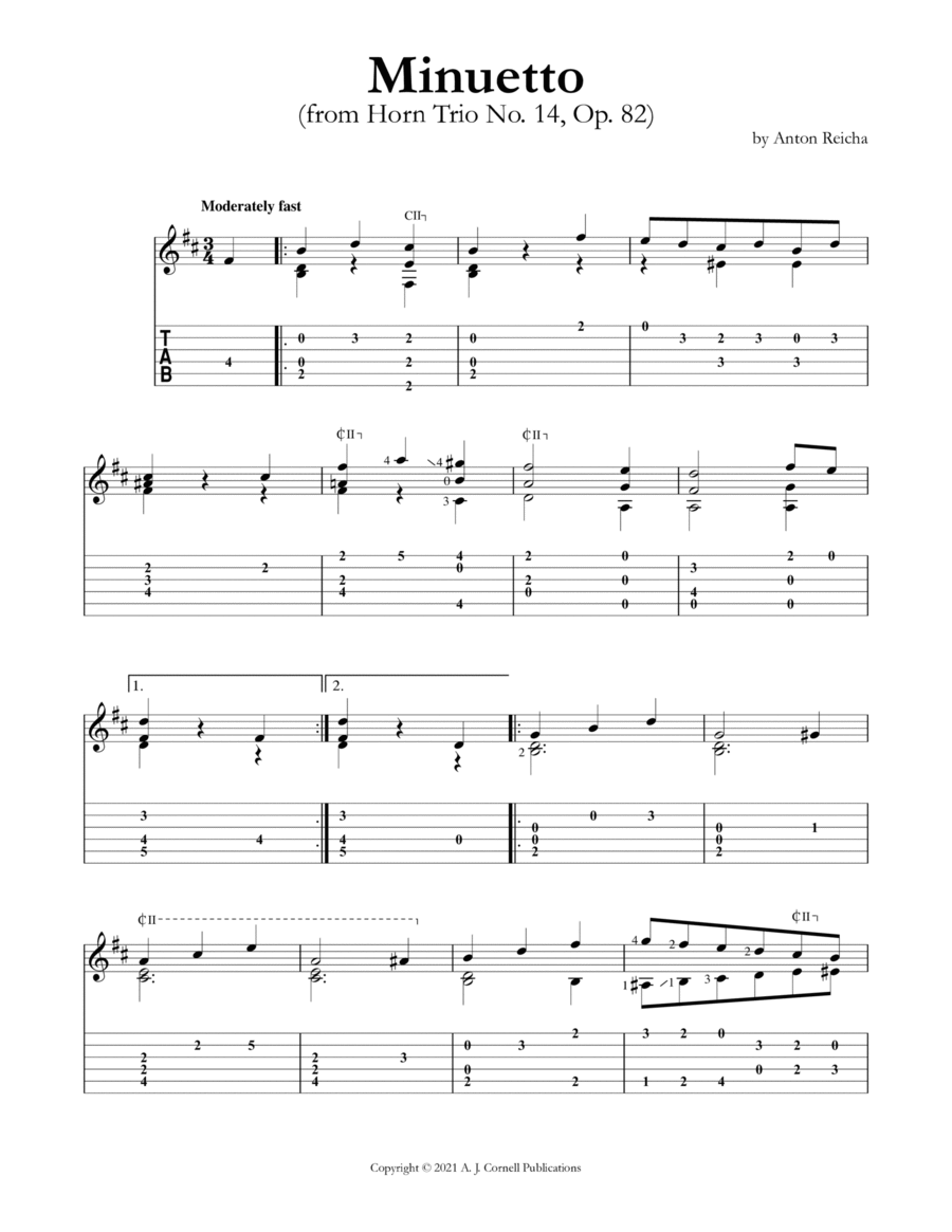 Minuetto (from Horn Trio No. 14, Op. 82) Minuetto (from Horn Trio No. 14, Op. 82) Horn scores gallery preview page 1