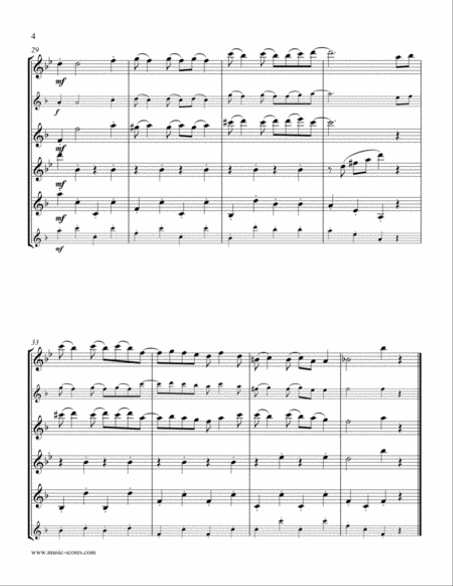 The Easy Winners theme - Sax Quartet Saxophone Quartet scores gallery preview page 4
