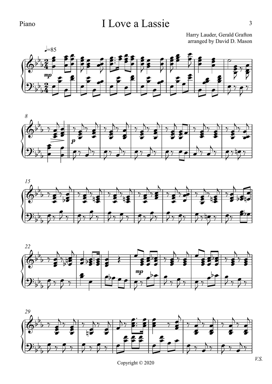 I Love a Lassie Piano scores gallery preview page 3