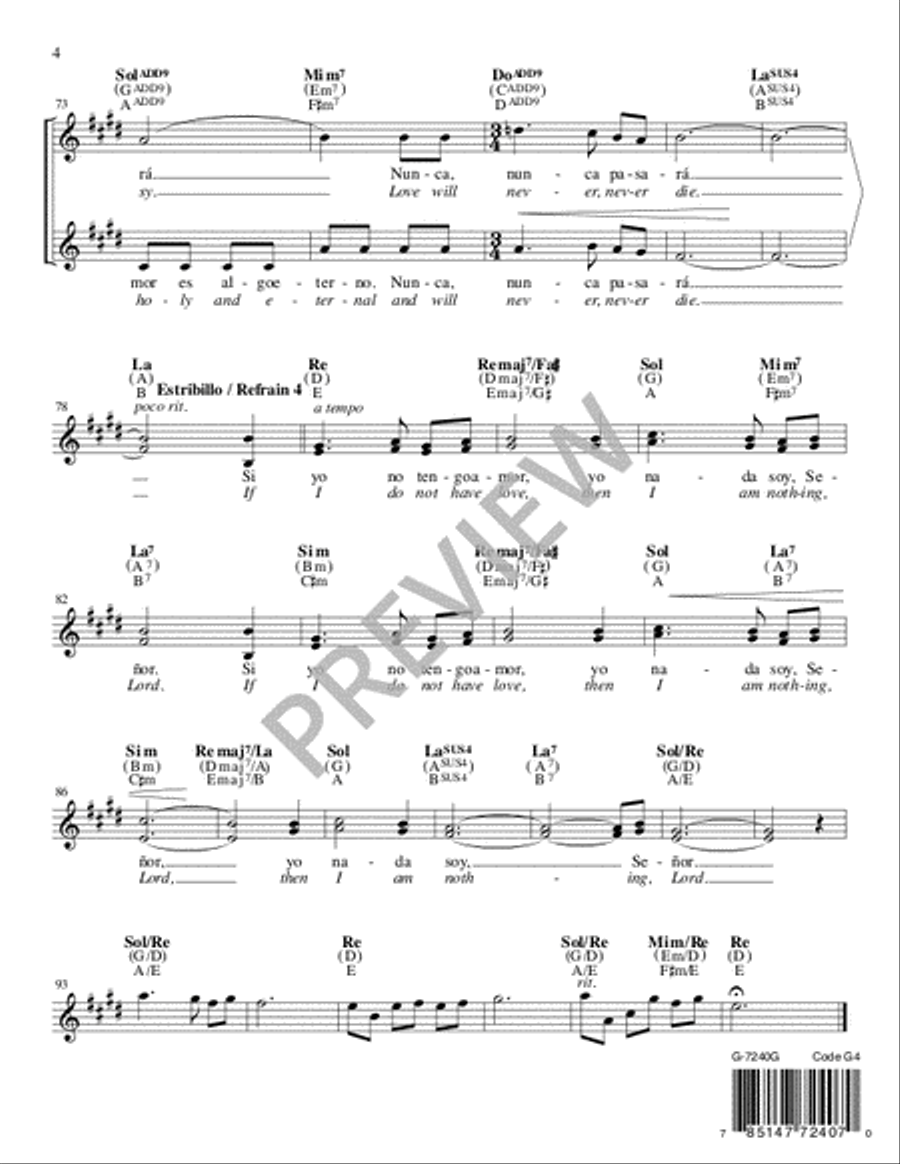 Si Yo No Tengo Amor / If I Do Not Have Love - Guitar edition Guitar scores gallery preview page 4