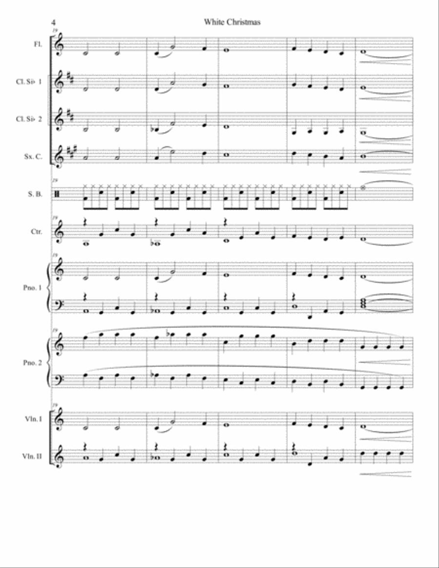 White Christmas Clarinet scores gallery preview page 4