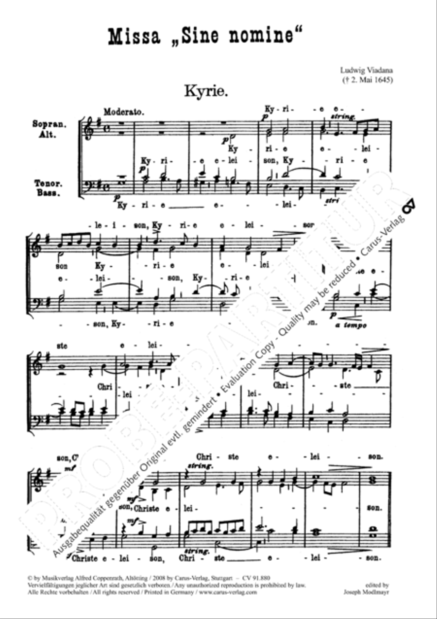 Missa Sine Nomine 4-Part scores gallery preview page 2