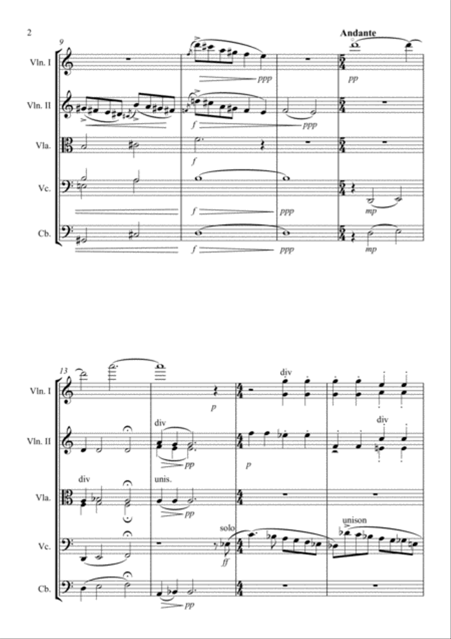 Pour la Tombe de Gustav Mahler String Orchestra scores gallery preview page 2