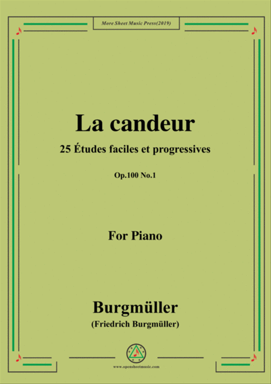 Burgmüller-25 Études faciles et progressives, Op.100 No.1,La candeur Voice scores gallery preview page 1