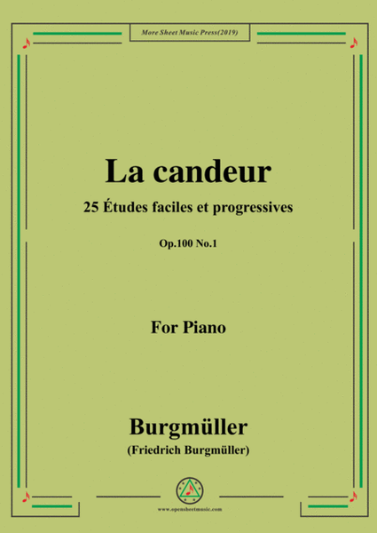 Burgmüller-25 Études faciles et progressives, Op.100 No.1,La candeur image number null