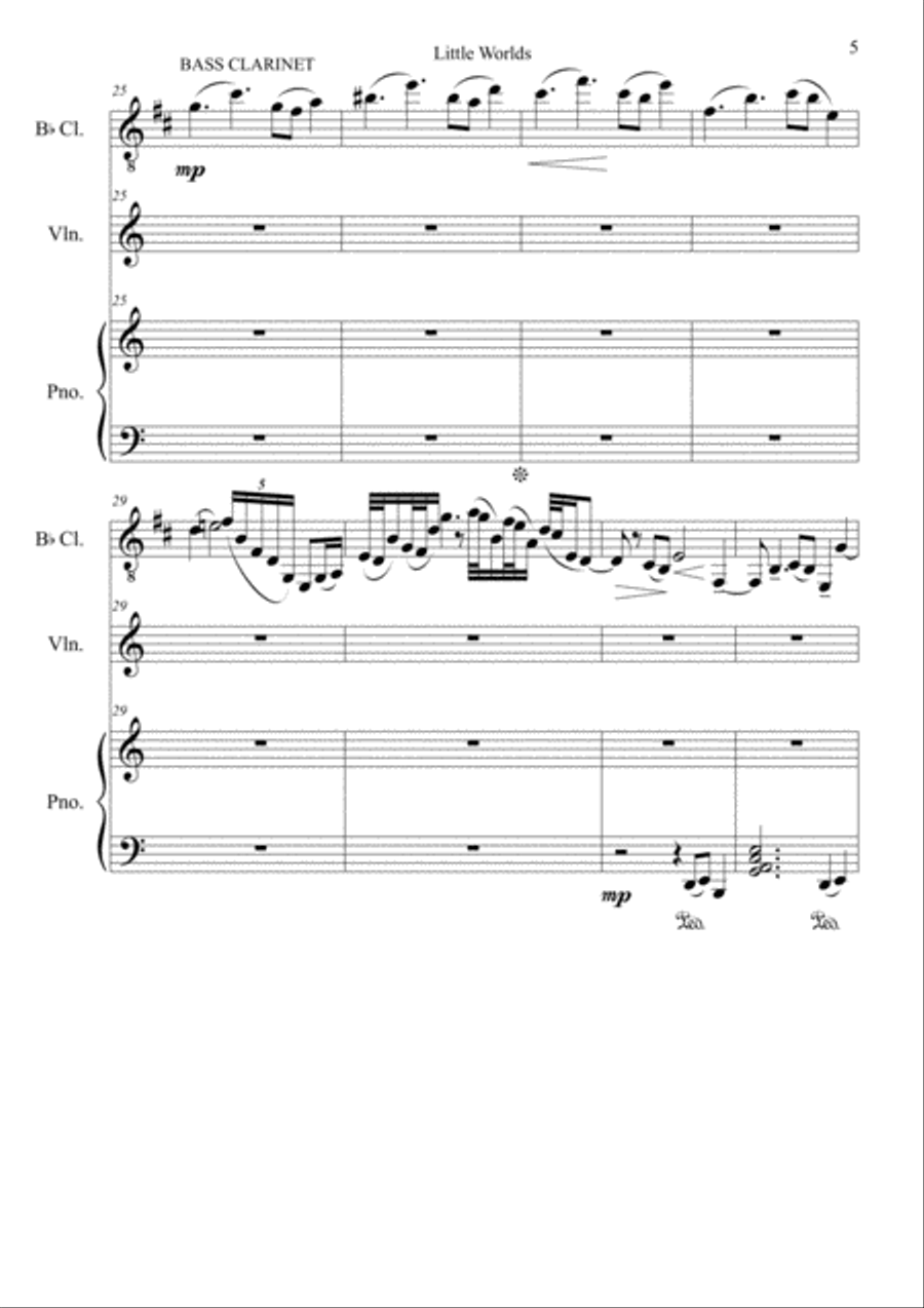 Little Worlds for Clarinet, Violin and Piano Small Ensemble scores gallery preview page 5
